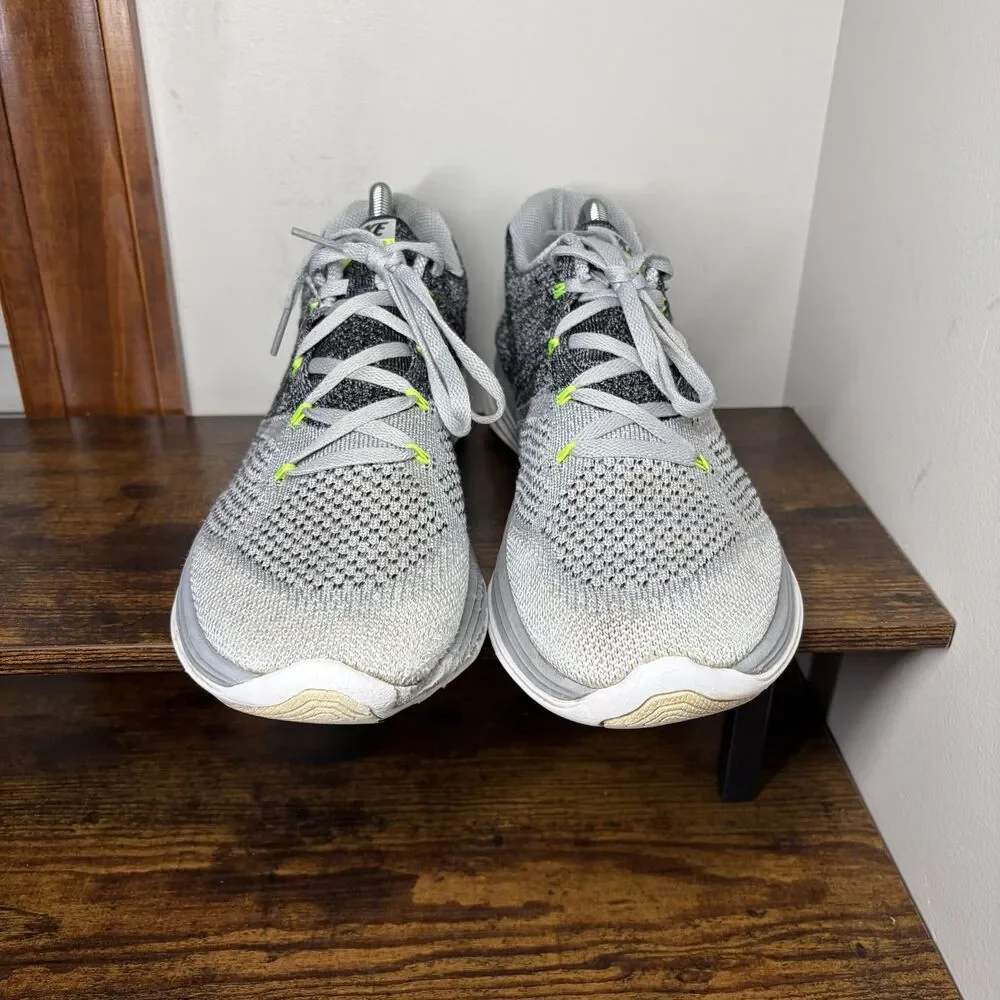 Size 10 - Nike Flyknit Lunar 3 Wolf Grey / Black / White / Volt